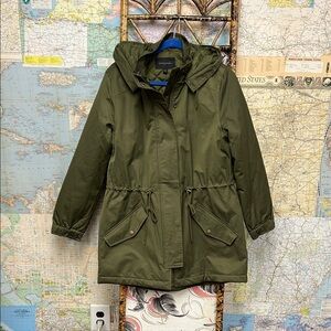 Banana Republic Forest Green Hooded Raincoat